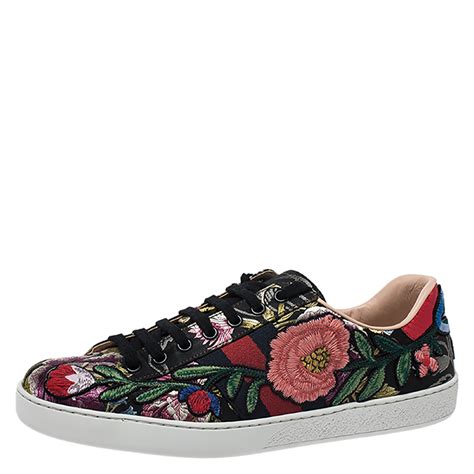 gucci women's floral low top sneakers|Gucci ace low top sneakers.